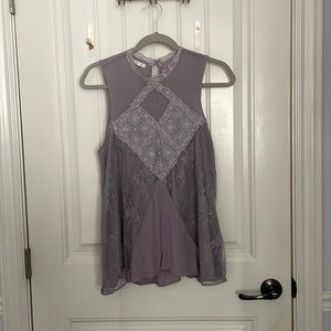 Purple lace tank top